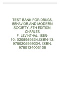TEST BANK FOR DRUGS&comma; BEHAVIOR&comma;AND MODERN SOCIETY&comma; 8TH EDITION&comma; CHARLES F&period; LEVINTHAL&comma; ISBN- 10&colon; 0205959334&comma;ISBN-13&colon; 9780205959334&comma; ISBN&colon; 9780134003108
