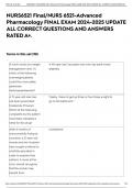 NURS6521 Final&sol;NURS 6521-Advanced Pharmacology FINAL EXAM 2024-2025 UPDATE ALL CORRECT QUESTIONS AND ANSWERS RATED A&plus;&period;