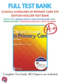 Clinical Guidelines in Primary Care 3rd 4th Edition Hollier Test Bank