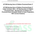 TI RN Nursing Care of Children Proctored Exam (7Latest Versions, 2021) / ATI Nursing Care of ChildrenProctored Exam / Nursing Care of Children ATIProctored Exam (Complete Guide for Exam Preparation,100% Correct Answers)