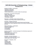 NUR 2063 Essentials of Pathophysiology - Cellular Function Ch 3