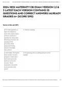 2024 HESI MATERNITY OB EXAM VERSION 1&comma;2 & 3 LATEST EACH VERSION CONTAINS 55 QUESTIONS AND CORRECT ANSWERS &vert;ALREADY GRADED A&plus; &lpar;SCORE 1292&rpar;