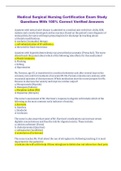 Medical Surgical Nursing Certification Exam Study Questions With 100&percnt; Correct Verified Answers