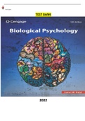 Biological Psychology 14th Edition by James W. Kalat. COMPLETE, Elaborated T and Latest Test Bank Test bank ALL Chapters (1-14) Included |651| Pages - Questions & Answers Pass Biological Psychology 14th Edition by James W. Kalat in First Attempt Guarantee