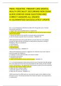 PMHS  PEDIATRIC  PRIMARY CARE MENTAL HEALTH SPECIALIST 2025&vert;BRAND NEW EXAM GUIDE&vert;VERIFIED EXAM QUESTIONS AND CORRECT ANSWERS ALL GRADED A&plus;&vert;GUARANTEED SUCCESS&vert;LATEST UPDATE