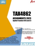 TAX4862 ASSIGNMENTS 2023 [Self Assessment TL]