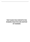 Test Bank for Concepts for Nursing Practice 2nd Edition by Giddens