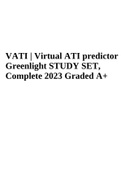 Virtual ATI predictor / VATI Greenlight STUDY SET, Complete 2023 Graded A+