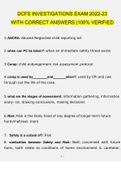 DCFS INVESTIGATIONS EXAM WITH CORRECT ANSWERS &vert;100&percnt; VERIFIED
