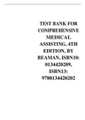 TEST BANK FOR COMPREHENSIVE MEDICAL ASSISTING, 4TH EDITION BY BEAMAN ISBN10: 0134420209 ISBN13: 9780134420202