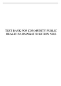 TEST BANK FOR COMMUNITY PUBLIC HEALTH NURSING 6TH EDITION NIES