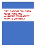 VATI CARE OF CHILDREN  QUESTIONS AND  ANSWERS 2023 LATEST  UPDATE GRADED A