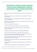 HUNTER-ED CERTIFICATION EXAM 80 PLUS ACTUAL FREQUENTLY TESTED QUESTIONS 100&percnt; PASSED SOLUTION 2023
