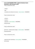 Irene Gold BOARDS PART 1 Spinal Anatomy Exam Questions with Answers 2023