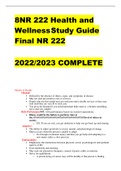 8NR 222 Health and Wellness Study Guide Final NR 222 2022&sol;2023 COMPLETE