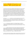 Cardio QBANK &num;2 Questions and answers&comma; 100&percnt; proven pass te&period;ra Document Content and Description Below