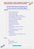 CS 6515 Final Review Questions and  Correct Answers the Latest Update