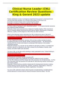 Clinical Nurse Leader &lpar;CNL&rpar; Certification Review Questions - King & Gerard 2023 update