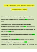 TDLR Esthetics State Board Review Questions and Answers 2023 &lpar;Verified Answers by Expert&rpar;