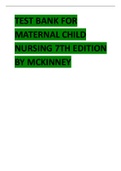 TEST BANK For Maternal-Child Nursing, 6th Edition by Emily Slone McKinney, Susan R. James, Sharon Smith Murray, Kristine Nelson, and Jean Ashwill