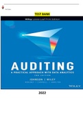 COMPLETE - Elaborated Test bank for Auditing-A Practical Approach with Data Analytics 2Ed. by Laura Davis Wiley , Raymond N. Johnson, Robyn Moroney, Fiona Campbell & Jane Hamilton. ALL Chapters(1-16) Included |1450| Pages - Questions & Answers Pass Auditi