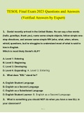 TESOL Final Exam Questions and Answers 2023 (Verified Answers by Expert)