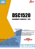 DSC1520 ASSIGNMENT 3 SEMESTER 1 2023
