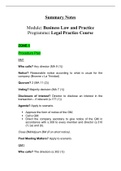 Legal Practice Course - Business Law and Practice Summary Notes