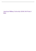 American Military University GEOG 101 Week 1 Quiz