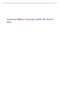 American Military University GEOG 101 Week 3 Quiz