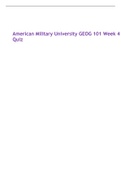 American Military University GEOG 101 Week 4 Quiz