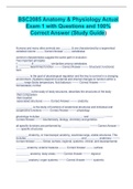 BSC2085 Anatomy & Physiology Actual Exam 1 with Questions and 100&percnt;  Correct Answer &lpar;Study Guide&rpar;