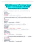 BSC2085 Anatomy & Physiology Actual Exam 1 Completed 2023 with All 50  Questions &lpar;Recently Updated&rpar;