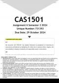 CAS1501 Assignment 6 &lpar;ANSWERS&rpar; Semester 2 2024 - DISTINCTION GUARANTEED