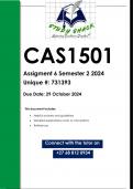 CAS1501 Assignment 6 &lpar;QUALITY ANSWERS&rpar; Semester 2 2024