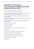ONS&sol;ONCC Chemotherapy Immunotherapy Certificate Exam With Complete Solutions 2023