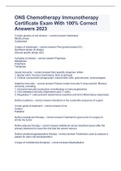 ONS Chemotherapy Immunotherapy Certificate Exam With 100&percnt; Correct Answers 2023