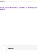 Week 1 Quiz 1 Nutrition Health and Wellness with Lab - 10673