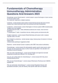 Fundamentals of Chemotherapy Immunotherapy Administration Questions And Answers 2023