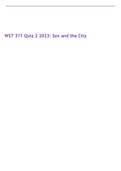 WST 371 Quiz 2 2023: Sex and the City