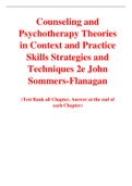 Counseling and Psychotherapy Theories in Context and Practice Skills Strategies and Techniques 2e John Sommers-Flanagan (Test Bank)
