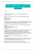 2024 NR 547 DIFFERENTIAL DX MIDTERM EXAM WITH CORRECT ANSWERS