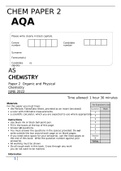 AQA AS CHEMISTRY Paper 2 JUNE 2022 QUESTION PAPER- Organic and Physical Chemistry 