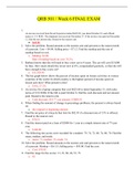 QRB 501 &sol; Week 6 FINAL EXAM QUESTION and ANSWERS