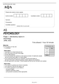 AQA AS PSYCHOLOGY PAPER 1&2 JUNE 2022 Question paper and Mark scheme
