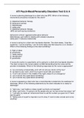 ATI Psych-Mood&sol;Personality Disorders Test Q & A