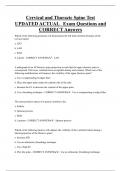 Cervical and Thoracic Spine Test UPDATED ACTUAL Exam Questions and  CORRECT Answers