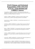 TExES Pedagogy and Professional  Responsibilities &lpar;PPR&rpar; UPDATED ACTUAL Exam Questions and  CORRECT Answers
