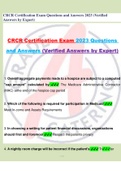 CRCR Certification Exam Questions and Answers 2023 (Verified Answers by Expert
