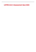  LETRS Unit 3 Assessment Quiz 2023 